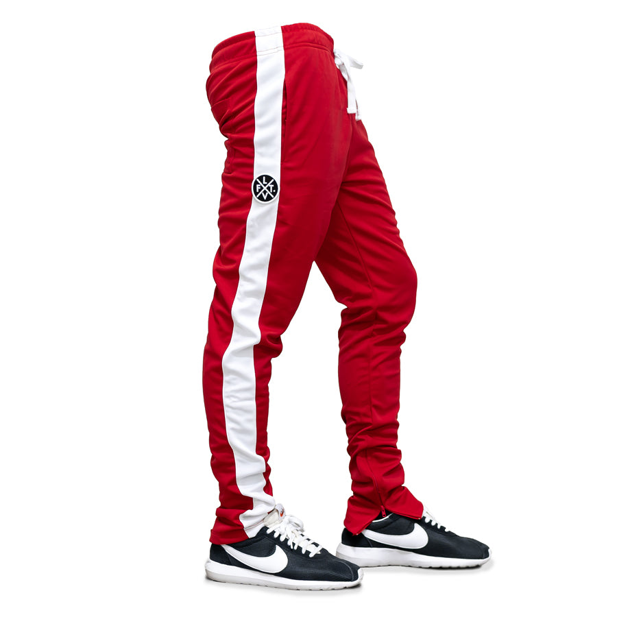 Live Fit Apparel LVFT. Slim Trackies - Red/White - LVFT 